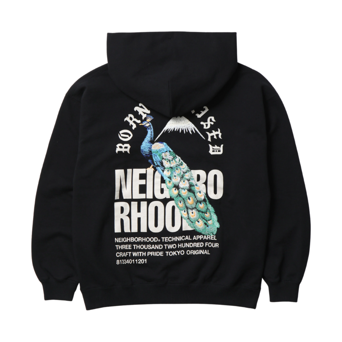 네이버후드 x 본앤레이즈드 스웨트 후드 롱슬리브 블랙(Neighborhood x Born X Raised Sweat Hoodie L/S Black)