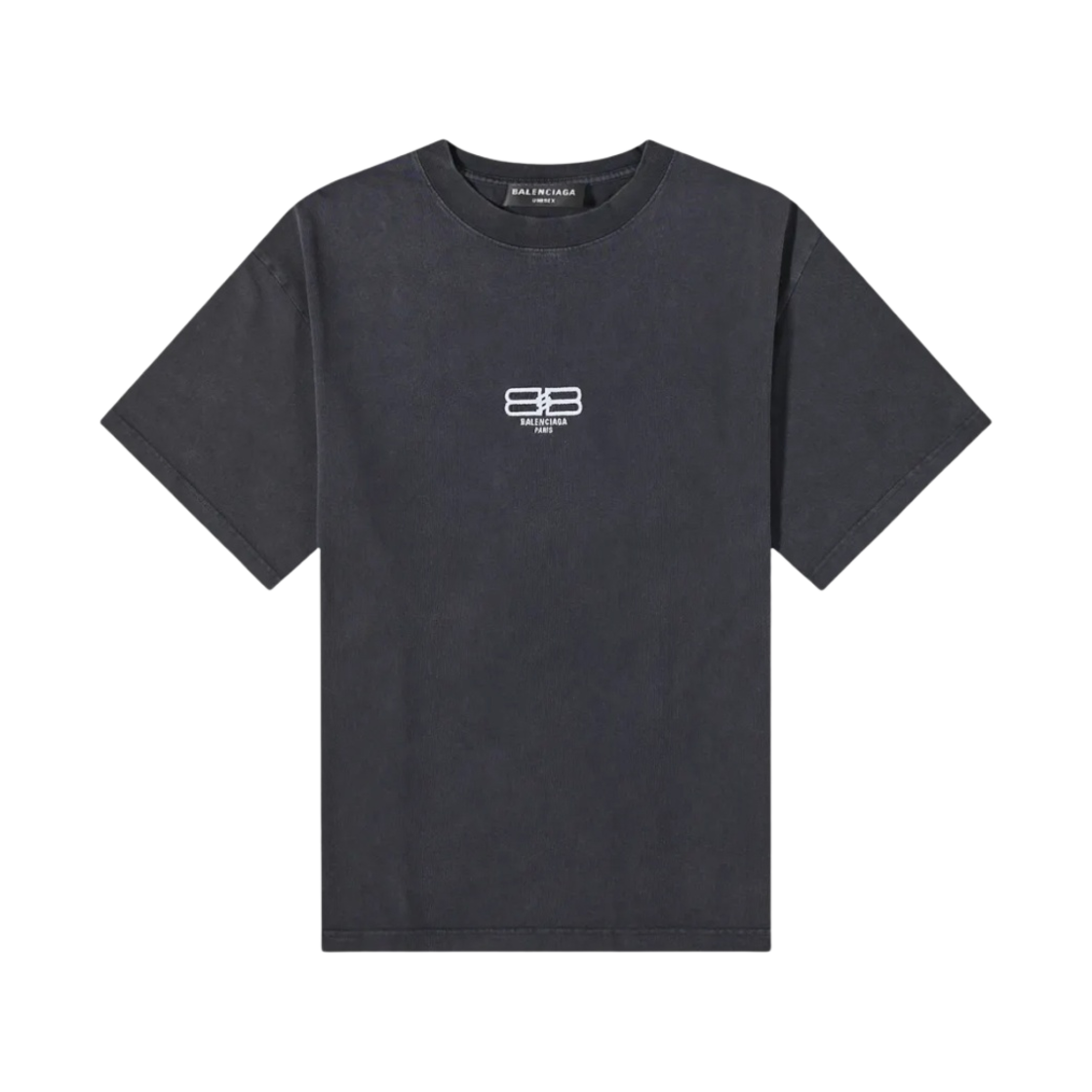 발렌시아가 BB 로고 티셔츠 미디움 핏 워시드 블랙(Balenciaga BB Logo T-Shirt Medium Fit Washed Black) - 1