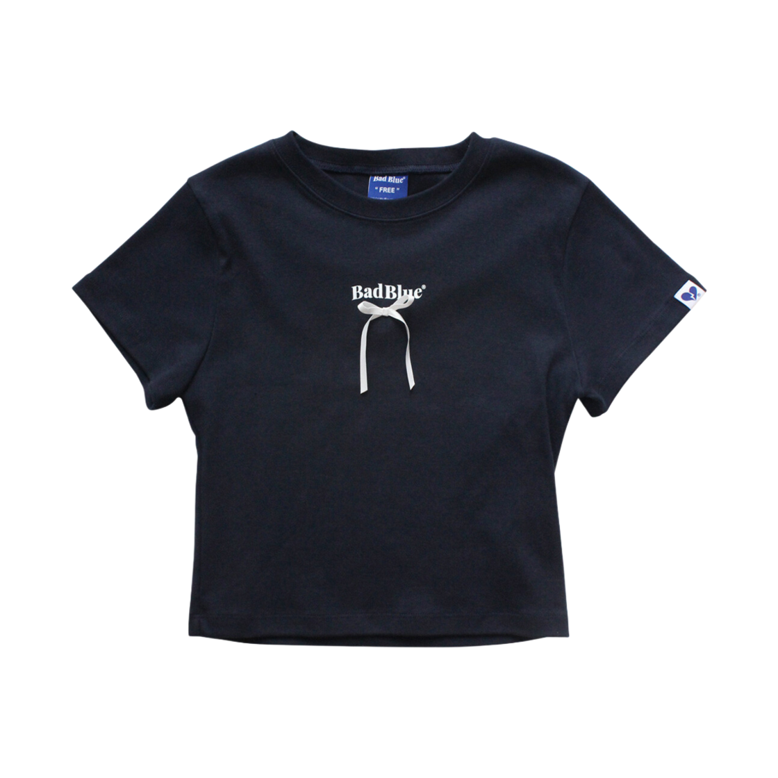 배드블루 리본 로고 슬림 티 네이비(BadBlue Ribbon Logo Slim Tee Navy) - 1