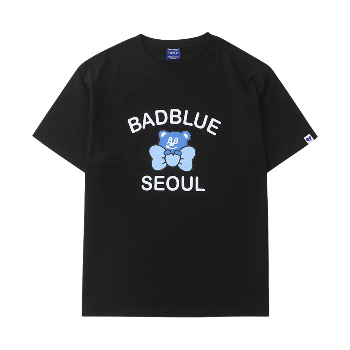 배드블루 베드베어 서울 티 블랙(BadBlue Badbear Seoul Tee Black)