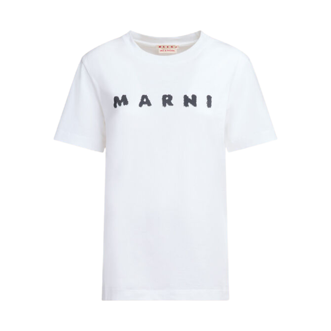 THJE0293P8-USCX42-SLW01 (W) Marni Scribbled Logo Detail Jersey T-Shirt Lily White