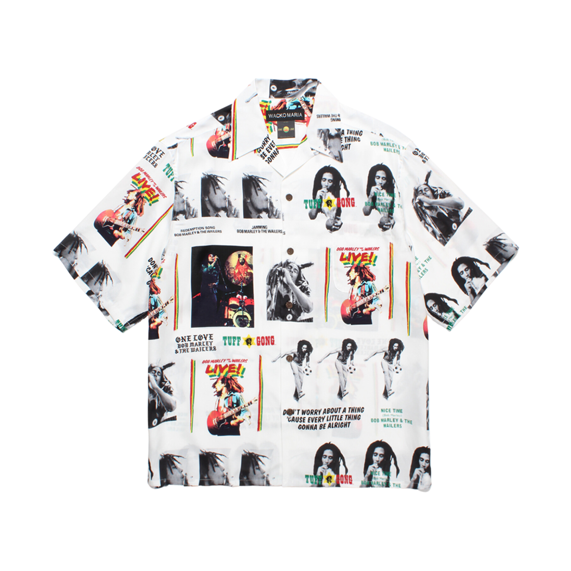 4884 Wacko Maria x Bob Marley Hawaiian Shirt White
