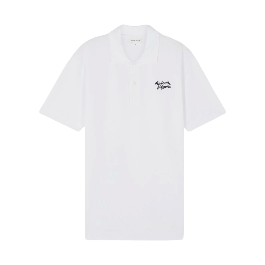 MM00201KJ7010-M186 Maison Kitsune Handwriting Comfort Polo White Black