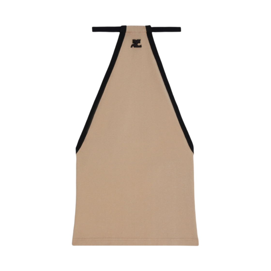 (W) 꾸레쥬 초커 콘트라스트 탑 샌드 블랙((W) Courreges Choker Contrast Top Sand Black) - 1