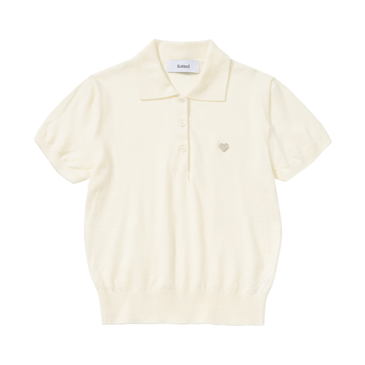 K25SSU06IV Knitted W Basic Essential Washable Collar Knit Ivory