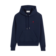 AMI de Coeur Loopback Oragnic Cotton Fleece Hoodie Night Blue