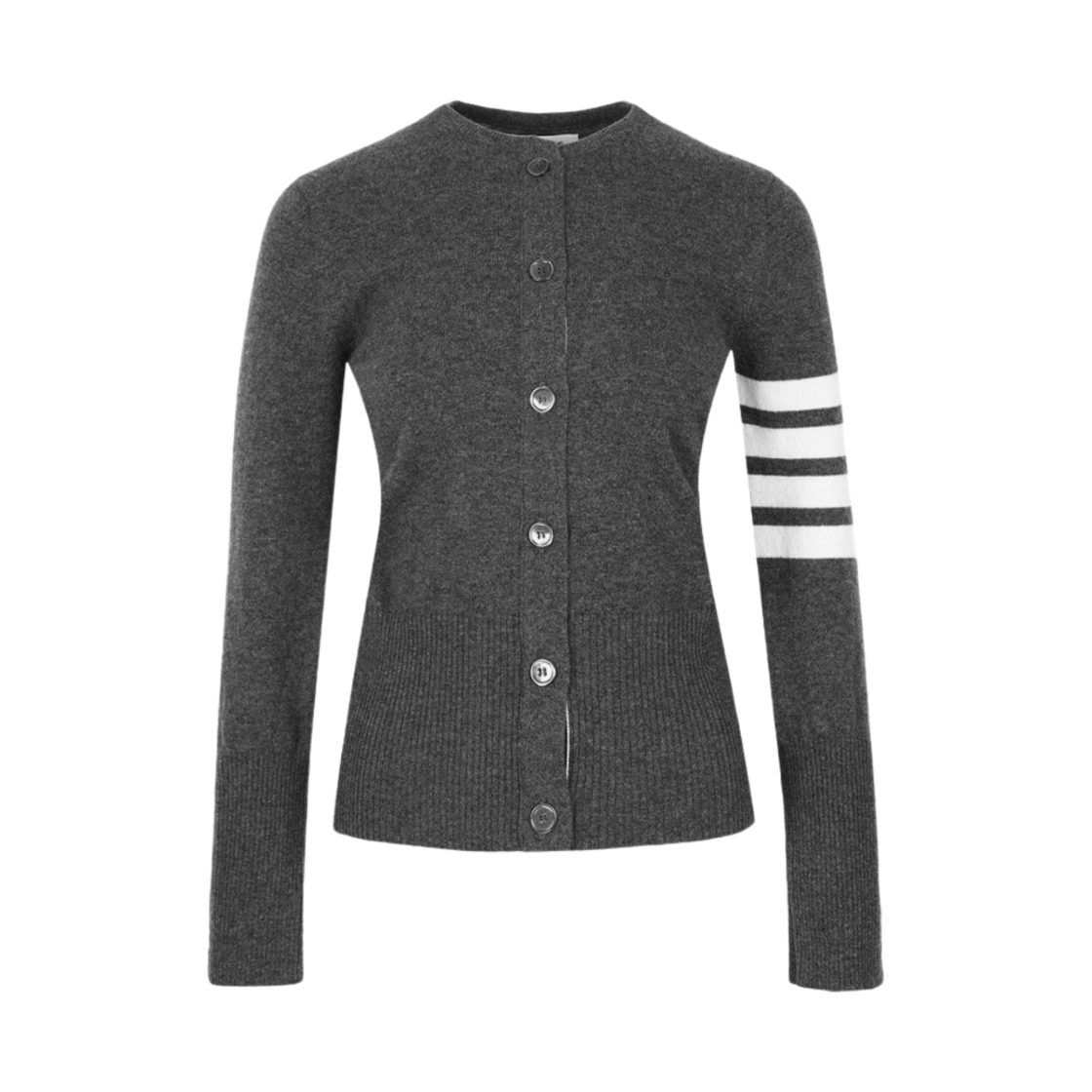 (W) 톰브라운 사선 스트라이프 가디건 미디움 그레이((W) Thom Browne 4-Bar Stripe Cardigan Medium Grey) - 1