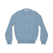 Play Comme des Garcons Small Red Heart On The Sleeves Cardigan Pastel Light Blue