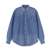 Heritage Floss Crest Vintage Washed Denim Shirt Indigo