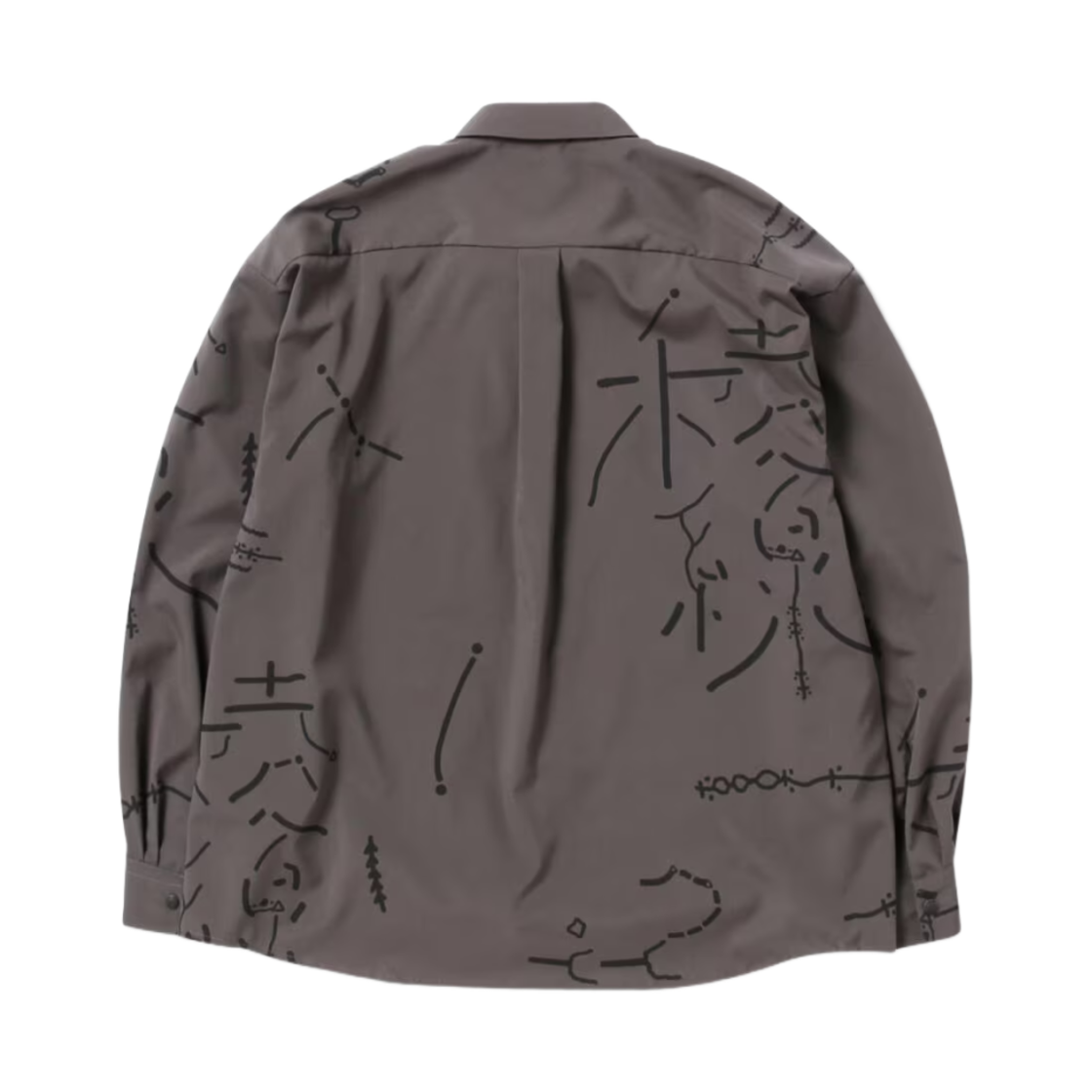앤드 원더 다이지로 오하라 맵 키 프린트 셔츠 그레이(And Wander Daijiro Ohara Map Key Print Shirt Gray) - 2