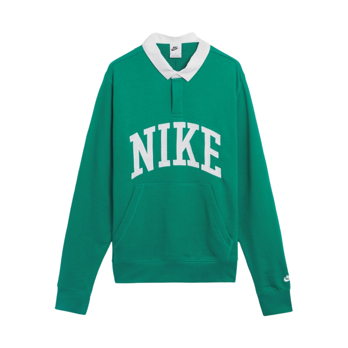 FN3113-365 Nike Club Fleece Long Sleeve Fleece Polo Malachite - Asia
