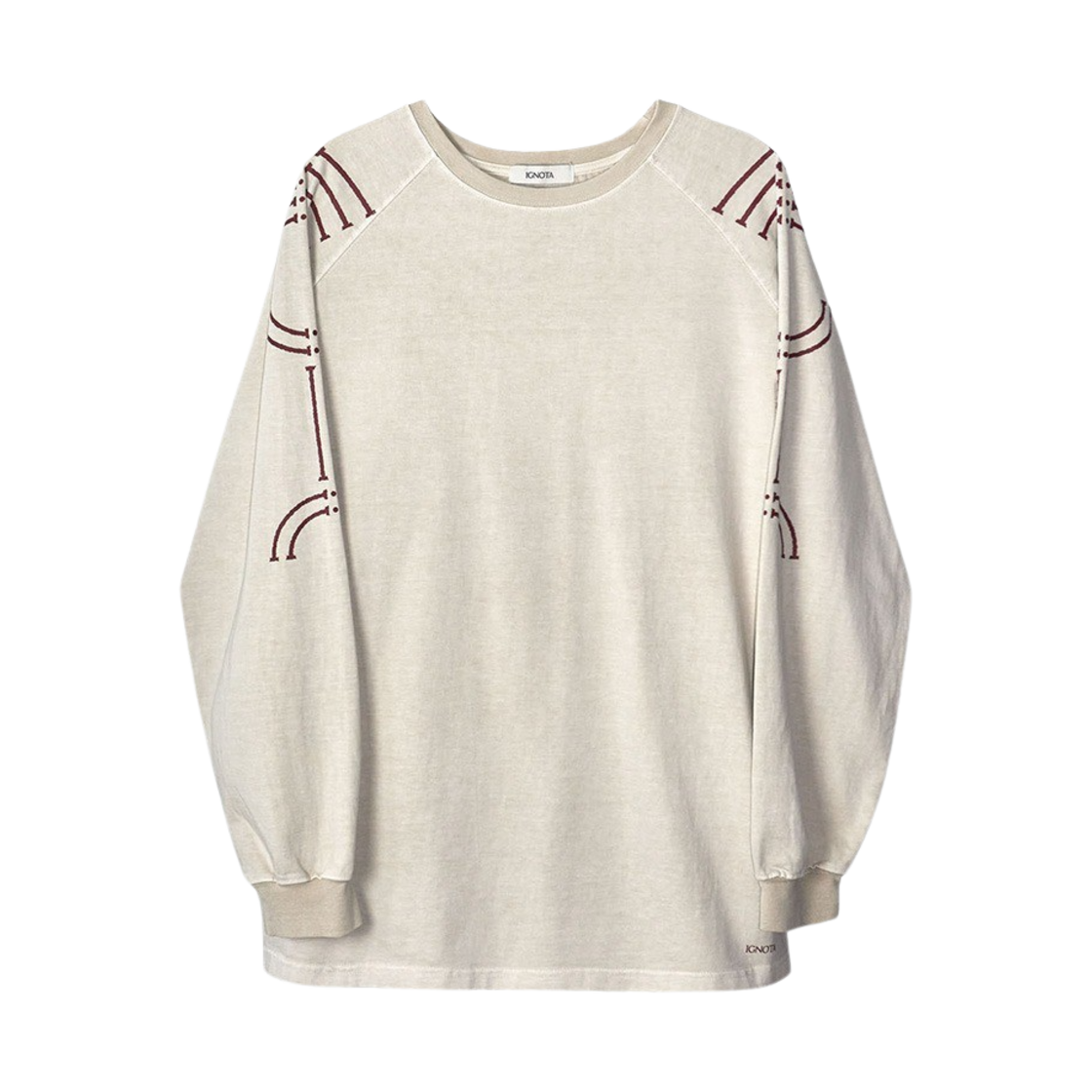 이그노타 코어:6 타입.1 콜럼 롱 슬리브 티셔츠 라이트 베이지(Ignota Core:6 Type.1 Column Long Sleeve T-Shirt Light Beige) - 1