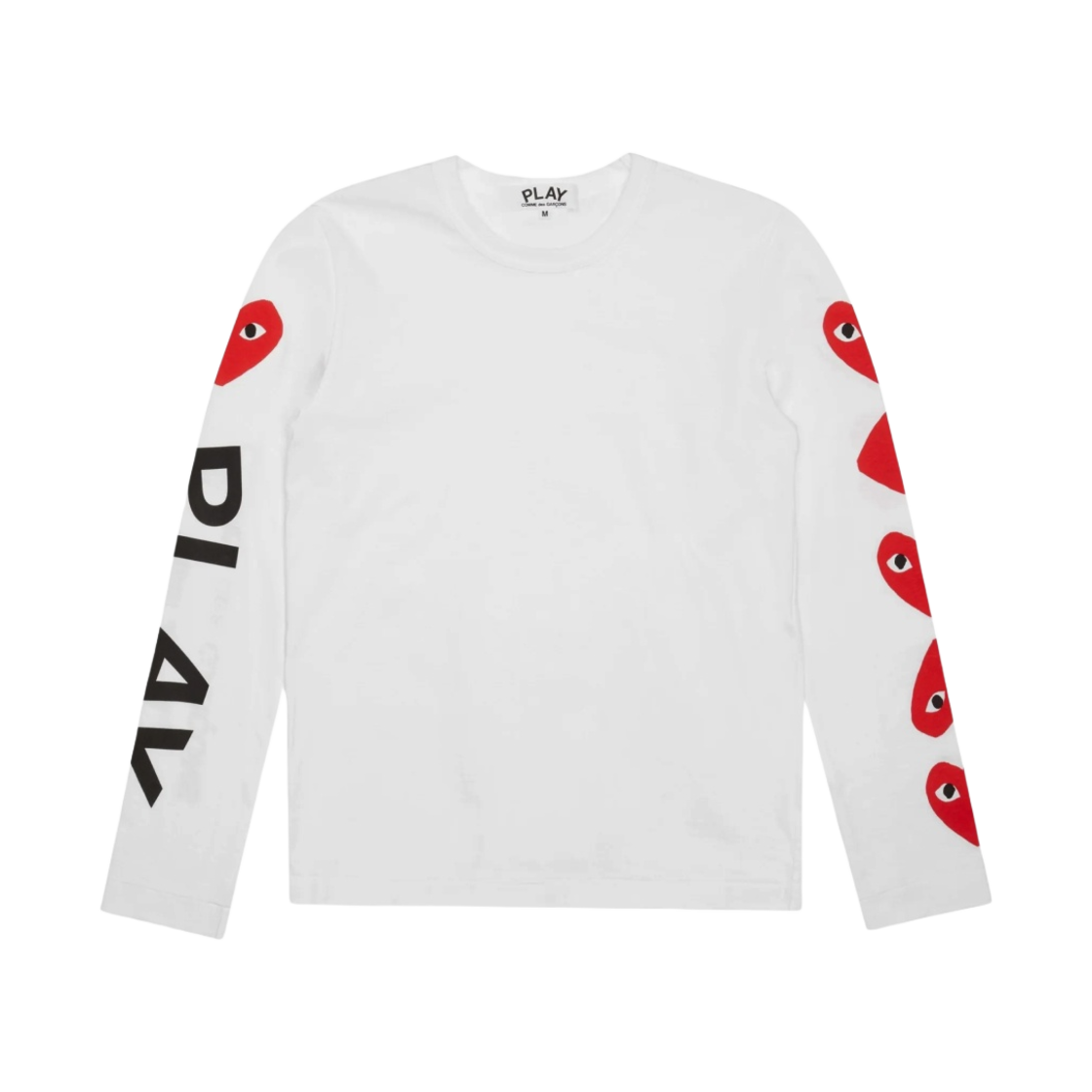 AZ-T261-051-1 (W) Play Comme des Garcons 4 Heart Long Sleeve T-Shirt White