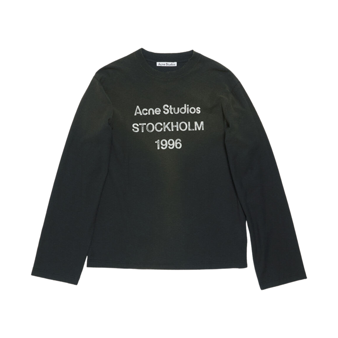 아크네 스튜디오 로고 롱슬리브 티셔츠 페이디드 블랙(Acne Studios Logo Long Sleeve T-Shirt Faded Black)