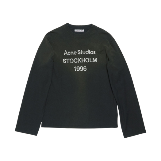 CL0197-BM0 Acne Studios Logo Long Sleeve T-Shirt Faded Black