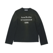 Acne Studios Logo Long Sleeve T-Shirt Faded Black