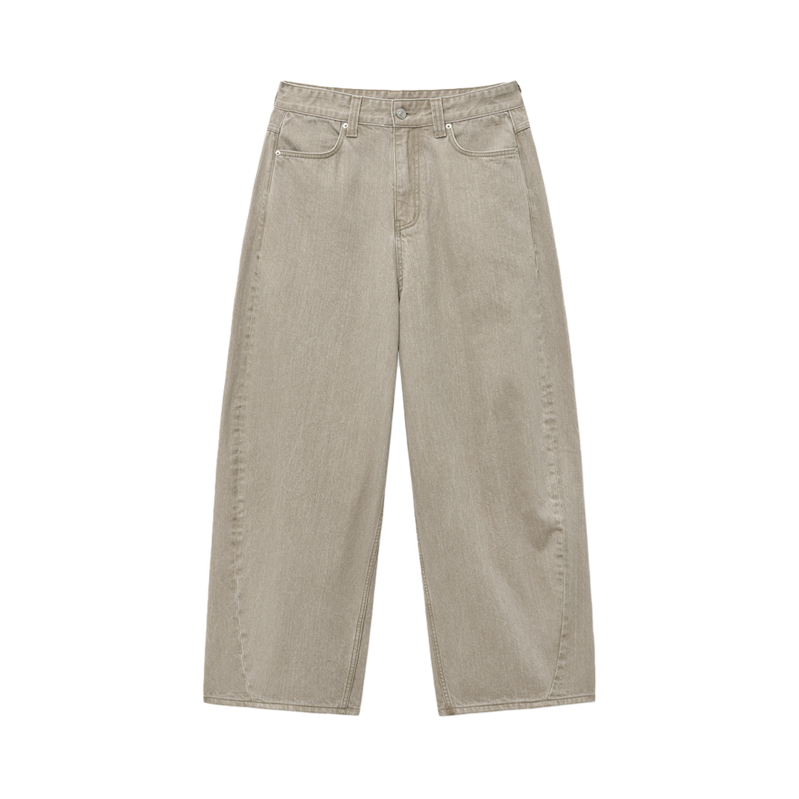 노운 와이드 커브드 데님 팬츠 샌드 베이지