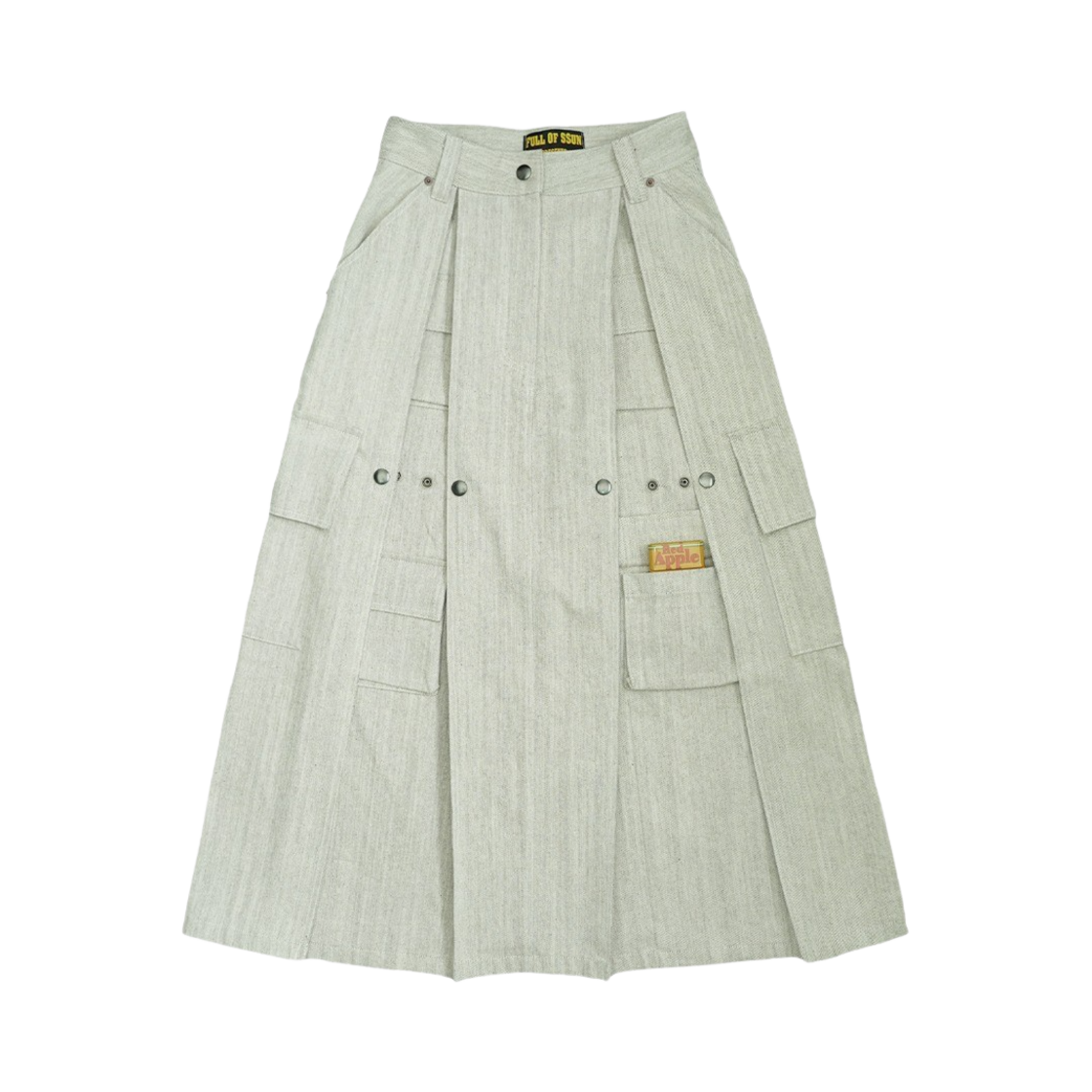 24SS-19 Full of Ssun Pleat Hide Pocket Skirt Vintage White