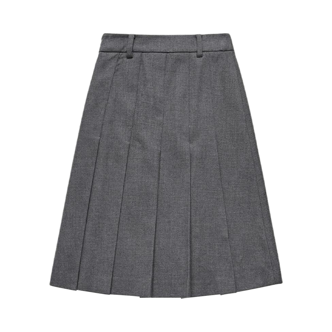 (W) 던스트 플란넬 플리츠 미디 스커트 멜란지 그레이((W) Dunst Flannel Pleats Midi Skirt Melange Grey) - 2