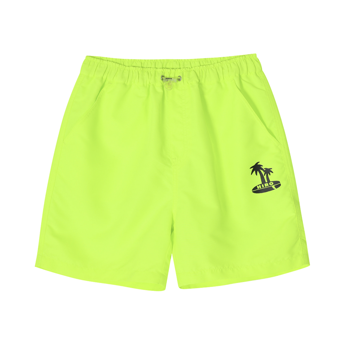 (키즈) 히로 서핑 로고 쇼츠 네온 옐로우((Kids) Hiro Surfing Logo Shorts Neon Yellow)