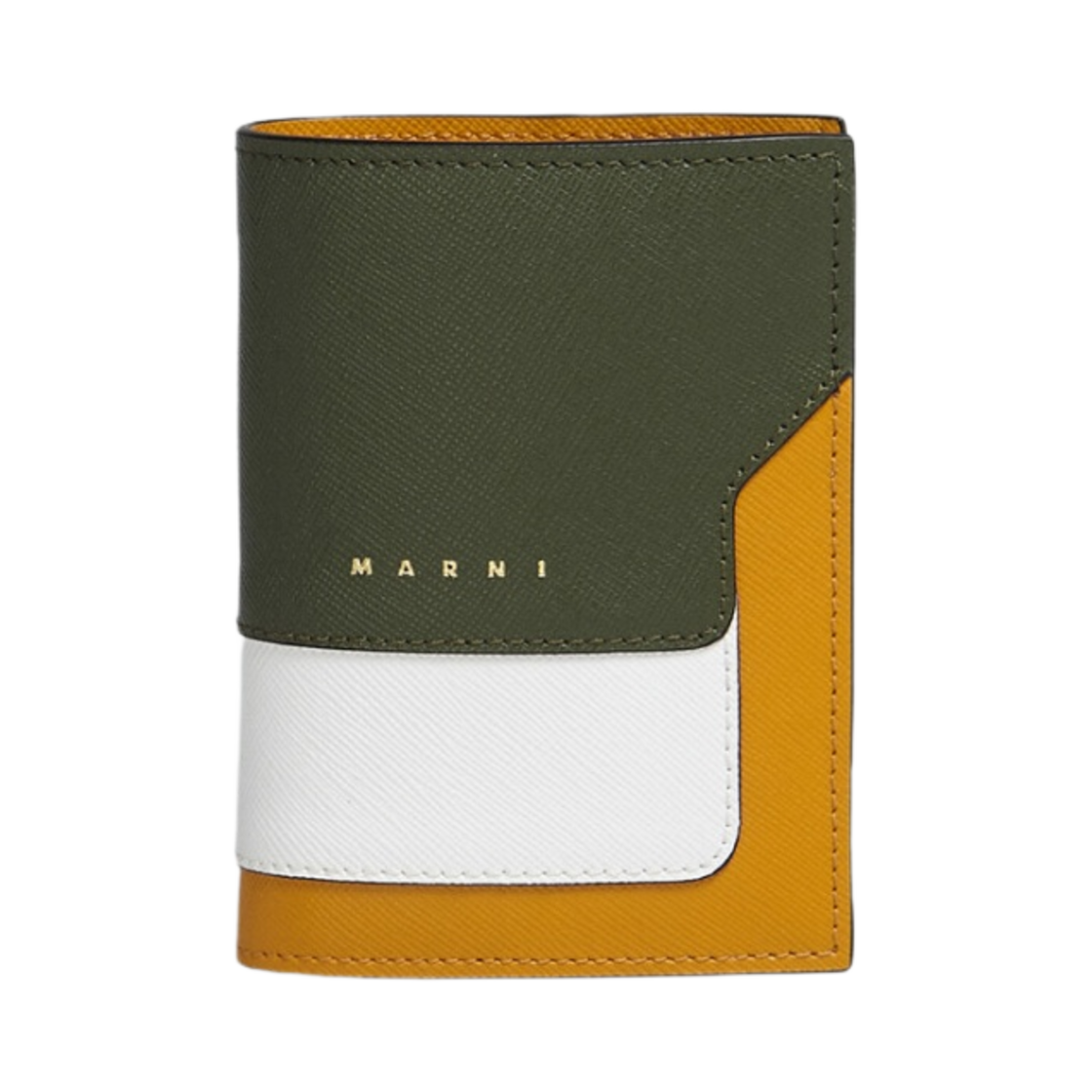 마르니 사피아노 반지갑 가제보 릴리 화이트 펌킨(Marni Saffiano Bi-Fold Wallet Gazebo Liliy White Pumpkin)
