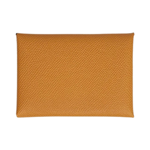 Hermes Calvi Duo Compact Card Holder Epsom & Palladium Sesame