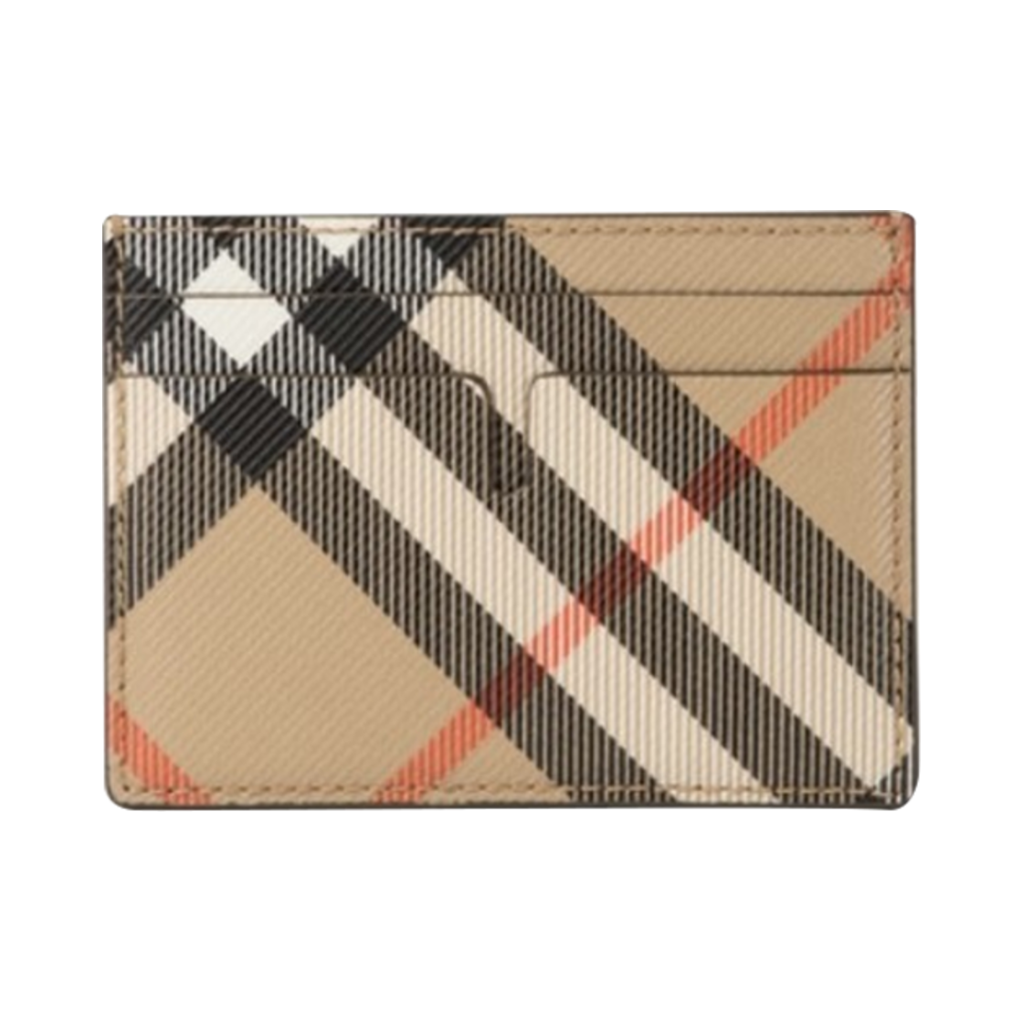 8091914 Burberry Check Pattern Card Wallet Beige