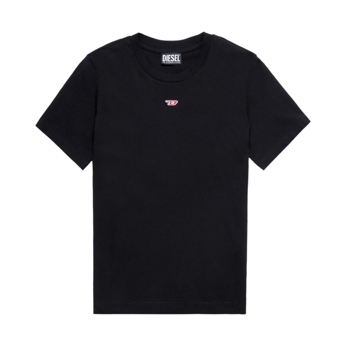 (W) 디젤 T-레그-D 로고 티셔츠 블랙((W) Diesel T-Reg-D Logo T-Shirt Black) - 1