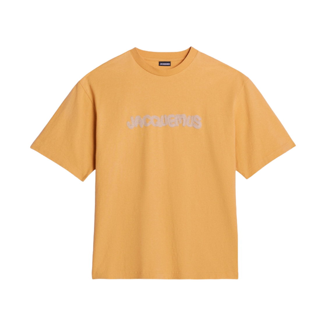 자크뮈스 르 티셔츠 라피아 로고 티셔츠 프린트 마크라메 로고 옐로우(Jacquemus Le T-Shirt Raphia Logo T-Shirt Print Macrame Logo Yellow) - 1