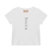 (W) Matin Kim Pintuck Logo Crop Top White