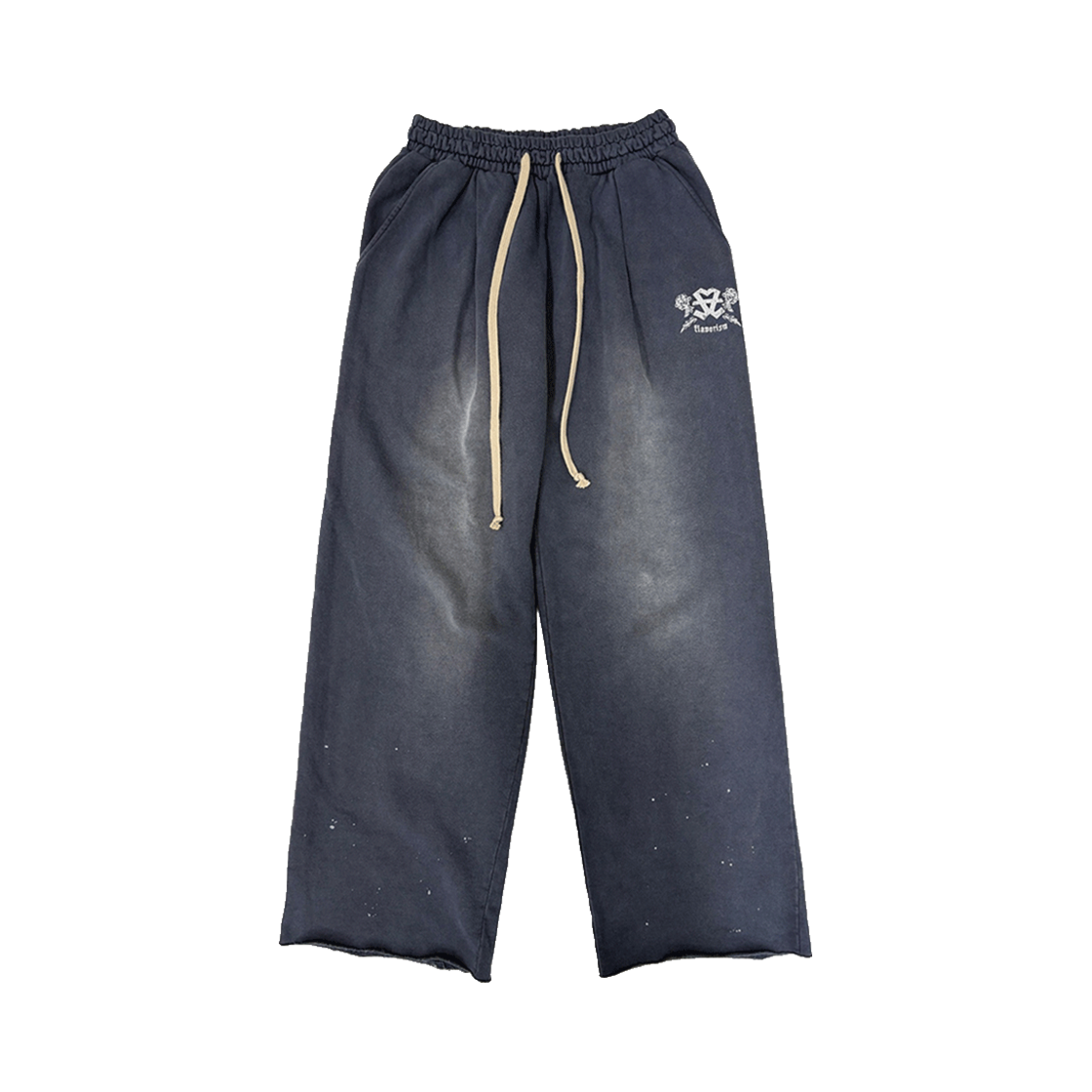TP0065-1 Flavorism VTG Washed One Tuck Wide Sweat Pants Faded Navy