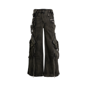 No/Faith Studios Used Cargo Denim Pants Green Black