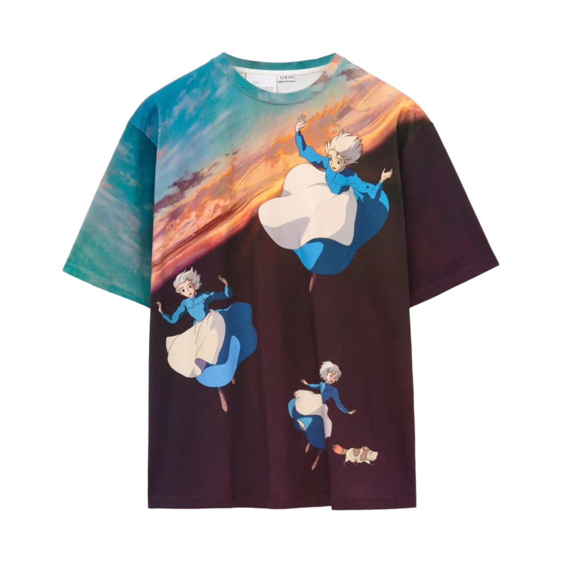 로에베 x 하울의 움직이는 성 소피 코튼 티셔츠 멀티컬러(Loewe x Howl's Moving Castle Sophie T-Shirt in Cotton Multicolor) - 1