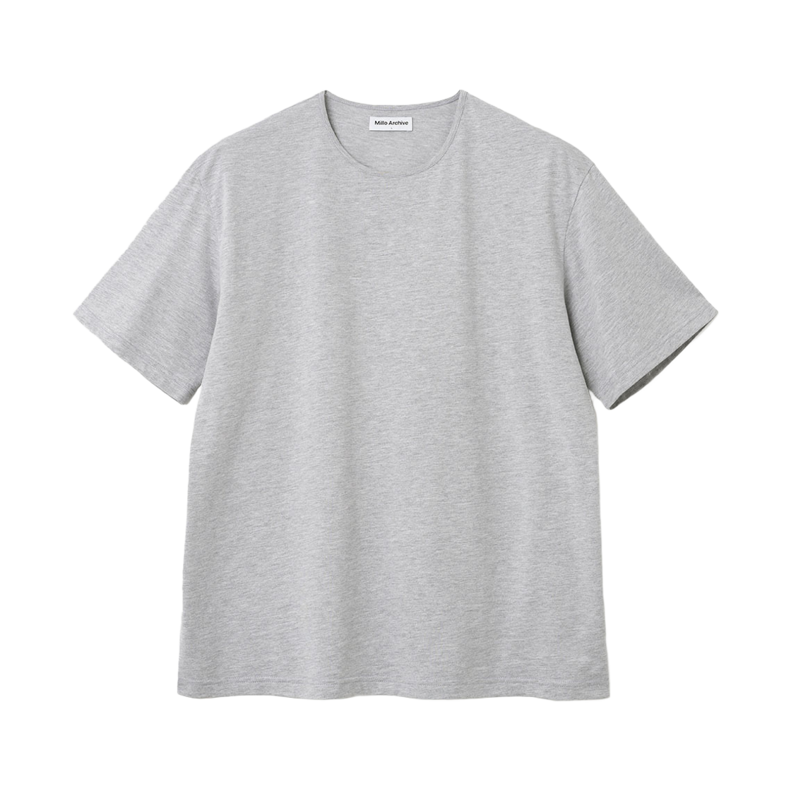 밀로 아카이브 소프트 U넥 세미 오버핏 티셔츠 멜란지 그레이(Millo Archive Soft Uneck Semi Over Fit T-Shirts Melange Gray)