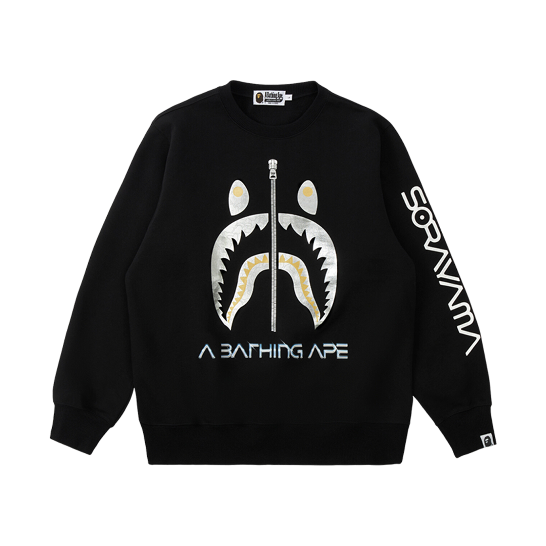 0ZXSWM113904H BAPE x Hajime Sorayama Shark Crewneck Sweatshirt Black