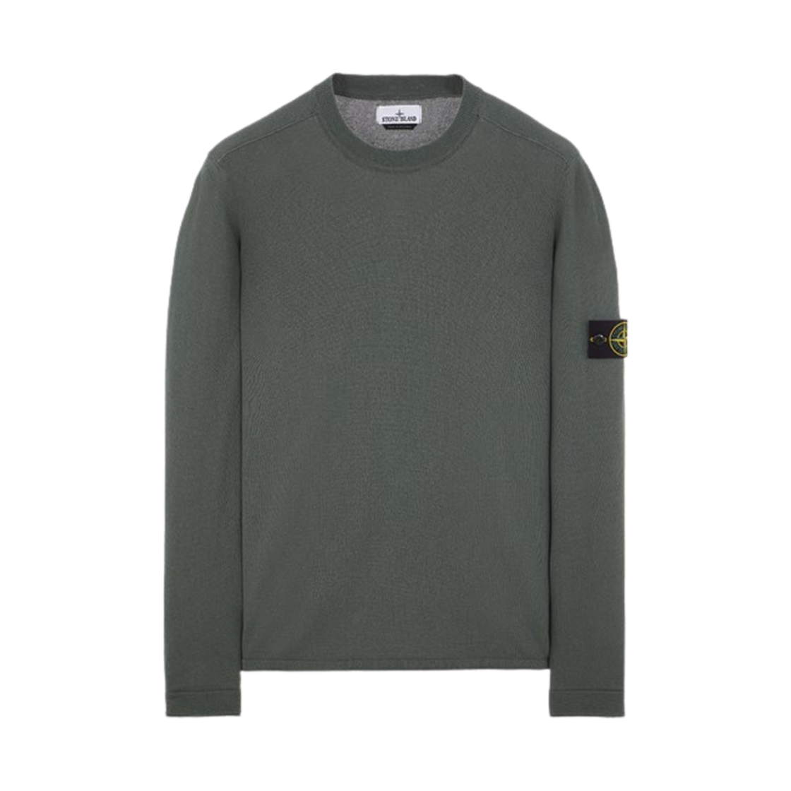 8015532B9-V0059 Stone Island 532B9 Raw Hand Cotton Crewneck Knit Musk Green - 24SS