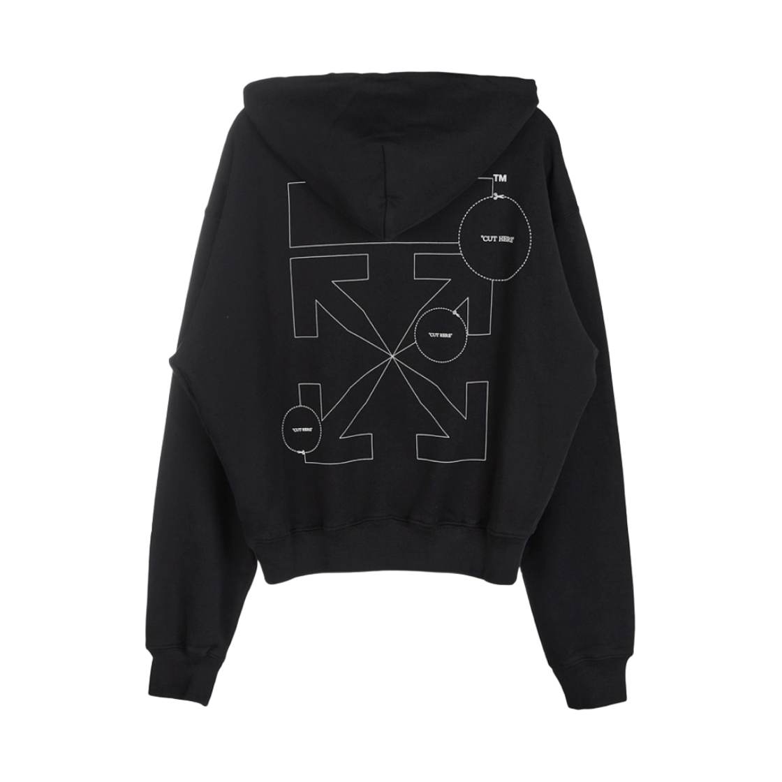 오프화이트 컷 히어 후드 블랙(Off-White Cut Here Hoodie Black) - 1