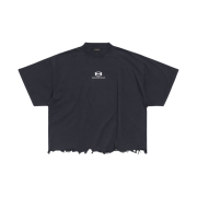 Balenciaga Unity Sports Icon Cropped Large Fit T-Shirt Black