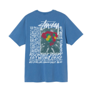 Stussy Camellias Pig. Dyed T-Shirt Blue