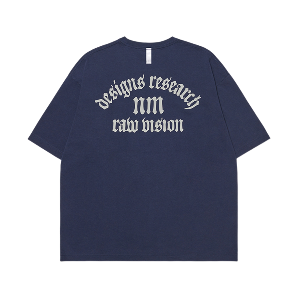 노매뉴얼 R.V 아치 로고 티셔츠 다크 네이비