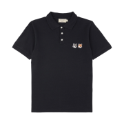 Maison Kitsune Double Fox Head Patch Polo Anthracite