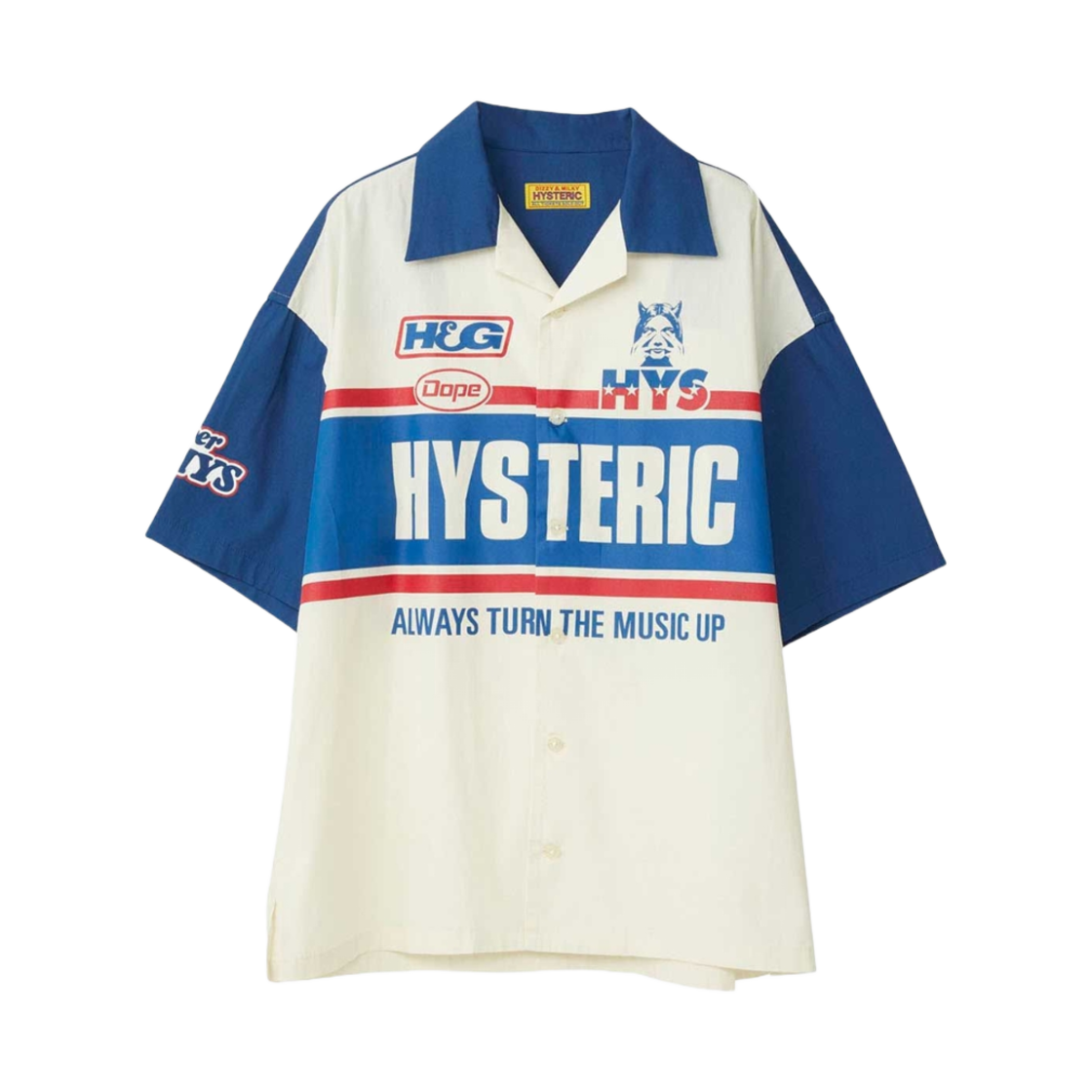 (W) 히스테릭 글래머 히스테릭 레이싱 셔츠 네이비((W) Hysteric Glamour Hysteric Racing Shirt Navy) - 1