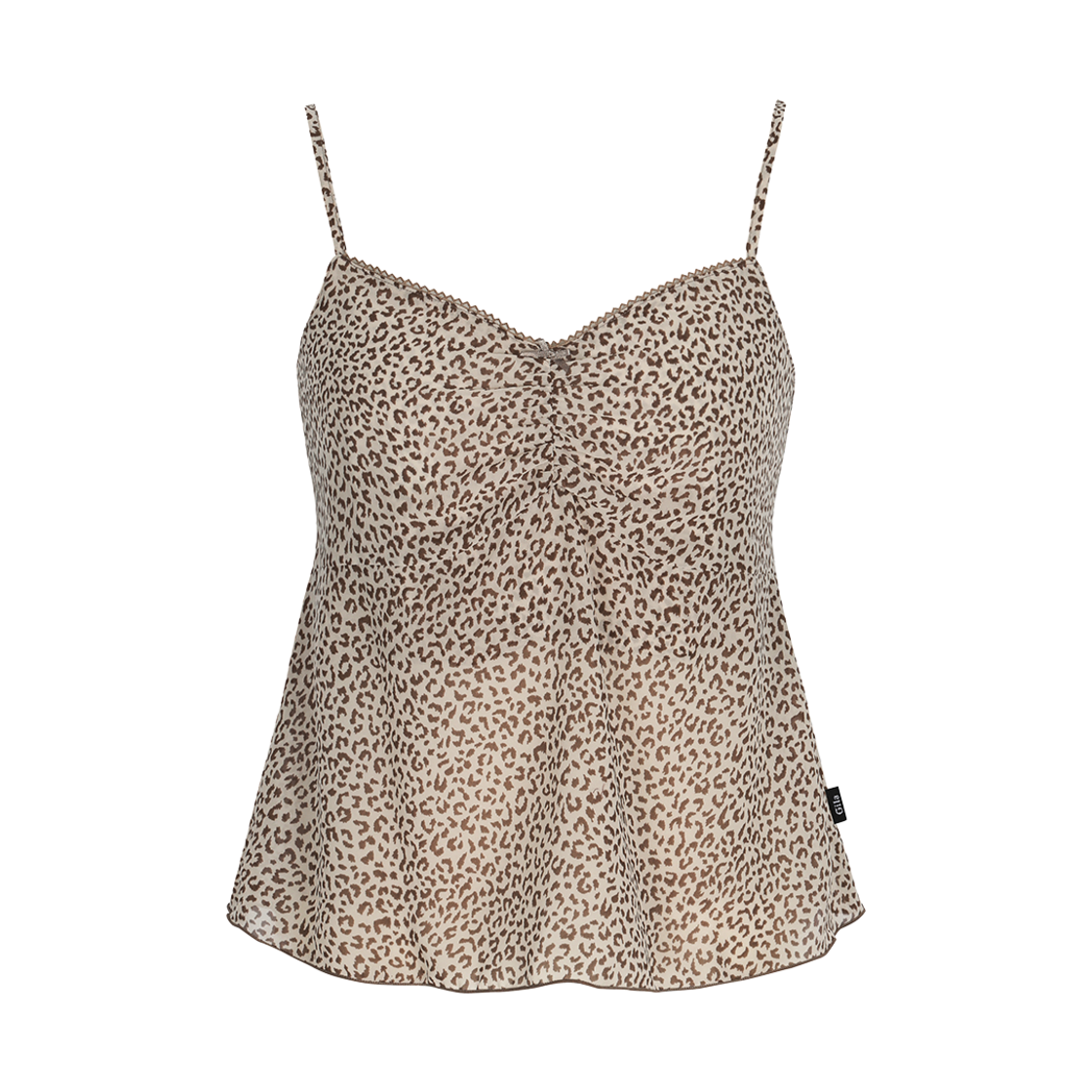 GL25SUTP08IV Gila Archive Leopard Shirring Lace Sleeveless Ivory