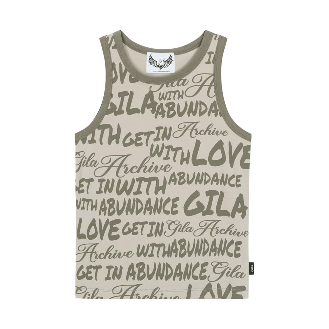 GL25SUTP06KH Gila Archive Two Tone Lettering Sleeveless Khaki