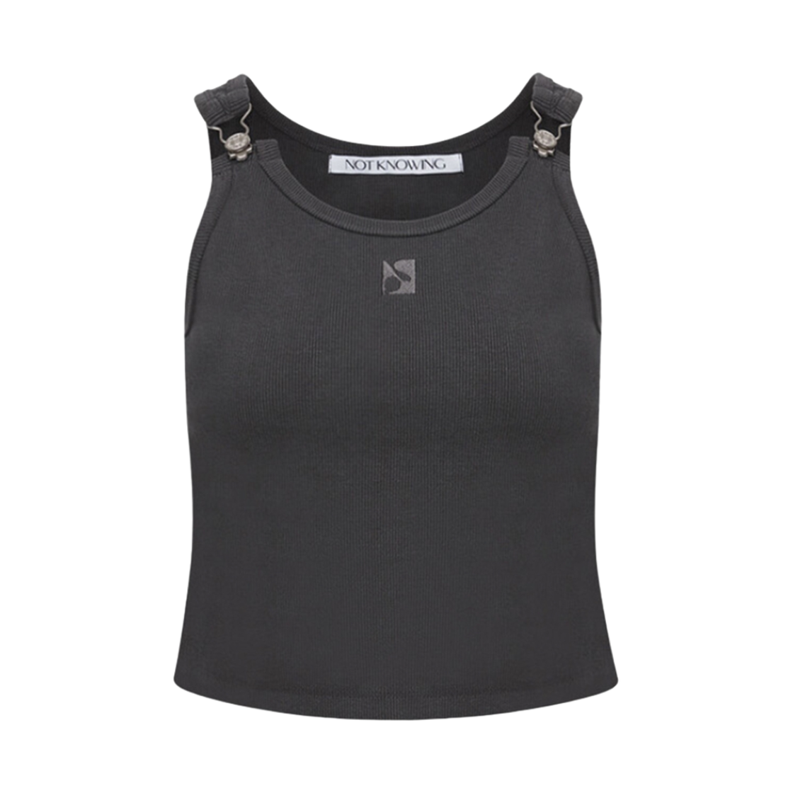 NK4HHS08 Notknowing Suspender Crop Tank Top Pigment Grey