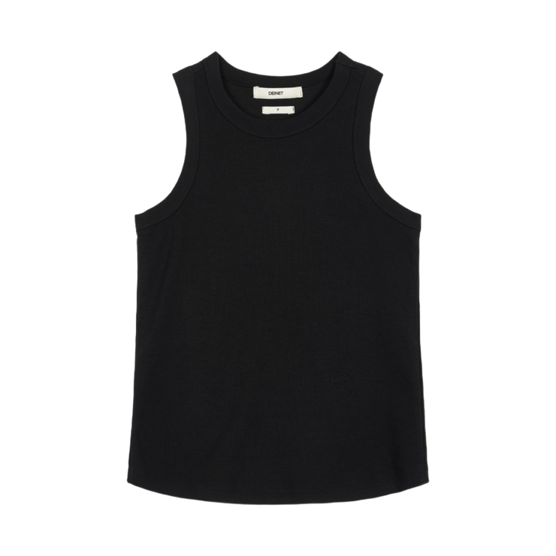 (W) 다이닛 립드 슬리브리스 블랙((W) Deinet Ribbed Sleeveless in Black) - 1