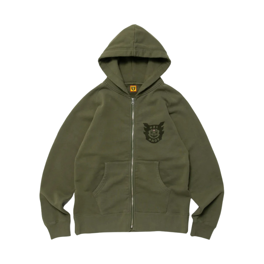 휴먼 메이드 우지 메이드 집업 후드 올리브 드랩(Human Made Uzi Made Zip-Up Hoodie Olive Drab) - 1