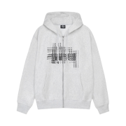 Stussy Refracted Zip Hoodie Ash Heather