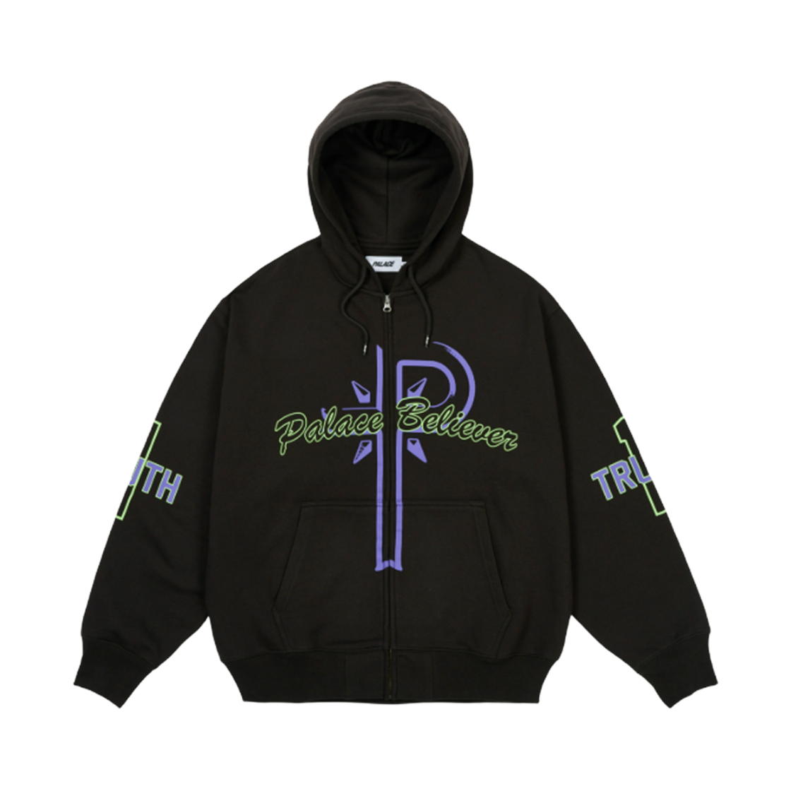 팔라스 빌리버 집 후드 블랙 - 25SS(Palace Believer Zip Hood Black - 25SS) - 1