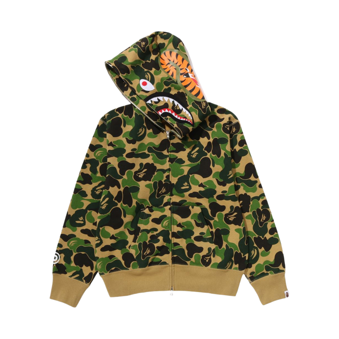 (W) 베이프 ABC 카모 샤크 풀 집 후드 그린((W) BAPE ABC Camo Shark Full Zip Hoodie Green) - 2